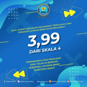 Hasil Survey Layanan dan Persepsi Anti Korupsi di BNNP Sumbar TW III 2024